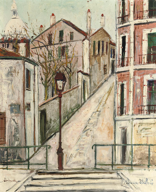 Wikoo.org - موسوعة الفنون الجميلة - اللوحة، العمل الفني Maurice Utrillo - Montmartre 1