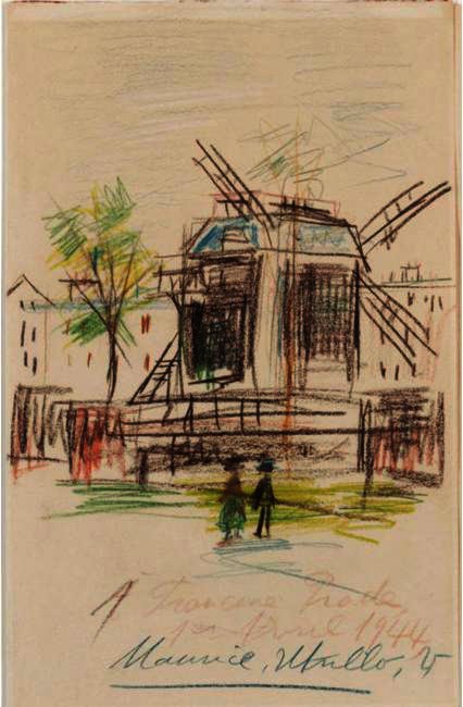 Wikoo.org - موسوعة الفنون الجميلة - اللوحة، العمل الفني Maurice Utrillo - Moulin De La Galette 1