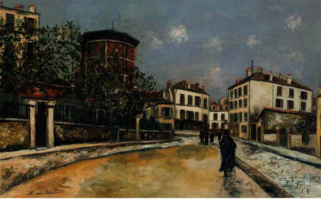 Wikioo.org - The Encyclopedia of Fine Arts - Painting, Artwork by Maurice Utrillo - Old Reservoir From Montmartre, Jean-Baptiste Clement Square