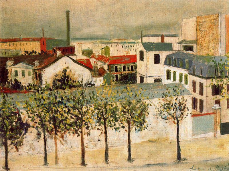 Wikioo.org - The Encyclopedia of Fine Arts - Painting, Artwork by Maurice Utrillo - Paris suburbs