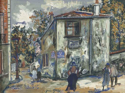 WikiOO.org - Encyclopedia of Fine Arts - Malba, Artwork Maurice Utrillo - Paris, Montmartre, rue du Mont Cenis, l'ancienne Maison Berlioz