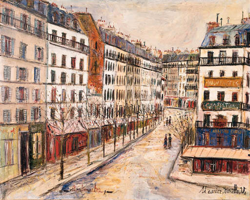 WikiOO.org - Enciklopedija likovnih umjetnosti - Slikarstvo, umjetnička djela Maurice Utrillo - Rue Custine, Montmartre