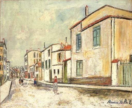 Wikioo.org - The Encyclopedia of Fine Arts - Painting, Artwork by Maurice Utrillo - Rue de Banlieue
