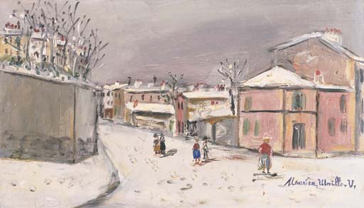 WikiOO.org - Encyclopedia of Fine Arts - Maleri, Artwork Maurice Utrillo - Rue de l'Abreuvoir, Montmartre