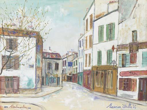 WikiOO.org - 백과 사전 - 회화, 삽화 Maurice Utrillo - Rue de Norvins in Montmartre