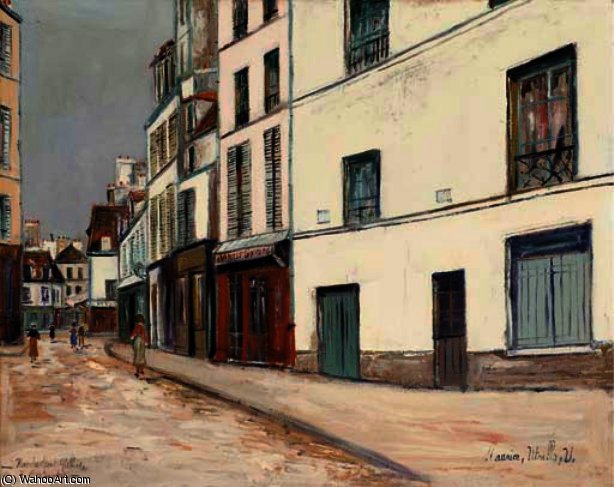 Wikioo.org - The Encyclopedia of Fine Arts - Painting, Artwork by Maurice Utrillo - Rue Du Mont-Cenis in Montmartre 1