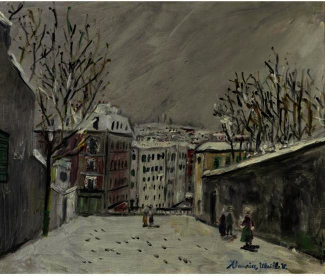 Wikioo.org - The Encyclopedia of Fine Arts - Painting, Artwork by Maurice Utrillo - Rue Du Mont-Cenis Under The Snow