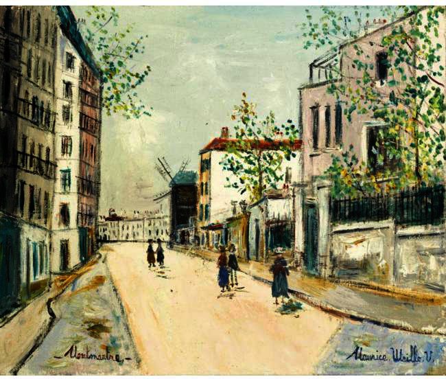 Wikioo.org - The Encyclopedia of Fine Arts - Painting, Artwork by Maurice Utrillo - Rue Girardon at Montmartre