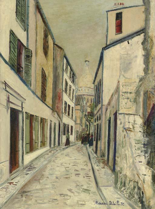 Wikioo.org – La Enciclopedia de las Bellas Artes - Pintura, Obras de arte de Maurice Utrillo - Rue Saint-Rustique 1