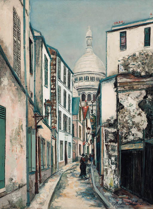 WikiOO.org - Encyclopedia of Fine Arts - Maľba, Artwork Maurice Utrillo - Sacré Coeur and the Rue Saint-Rustique