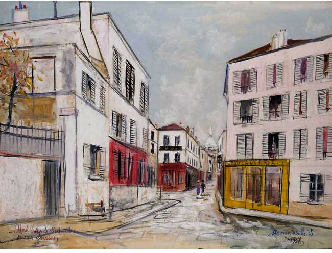 Wikioo.org – La Enciclopedia de las Bellas Artes - Pintura, Obras de arte de Maurice Utrillo - Sacré-Coeur De Montmartre Y Norvins Rue