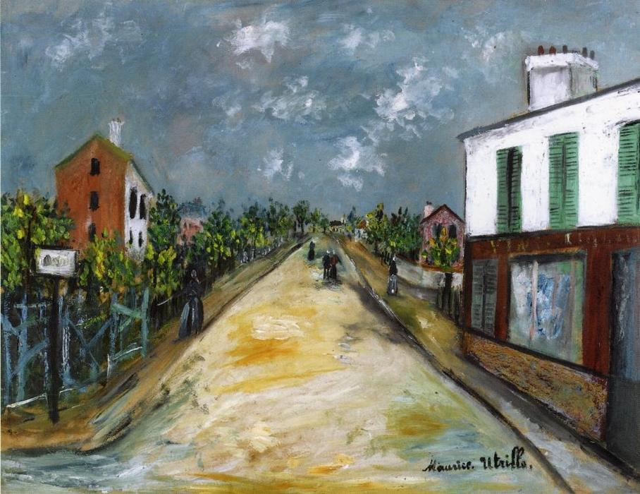Wikioo.org - The Encyclopedia of Fine Arts - Painting, Artwork by Maurice Utrillo - Street in Argenteuil (aka Val d'Oise)