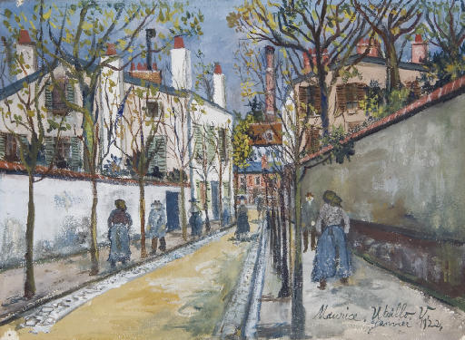 Wikioo.org - The Encyclopedia of Fine Arts - Painting, Artwork by Maurice Utrillo - Street In Montmartre 2
