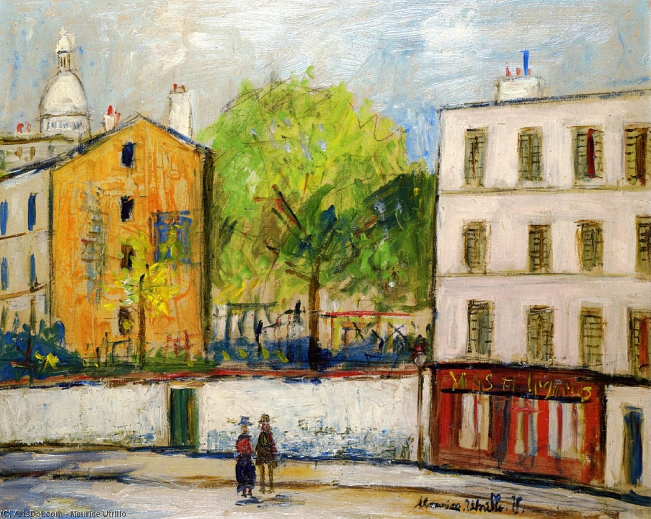 Wikioo.org – L'Encyclopédie des Beaux Arts - Peinture, Oeuvre de Maurice Utrillo - Dans la rue Montmartre