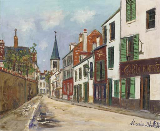 WikiOO.org - Encyclopedia of Fine Arts - Maalaus, taideteos Maurice Utrillo - Street in Stains
