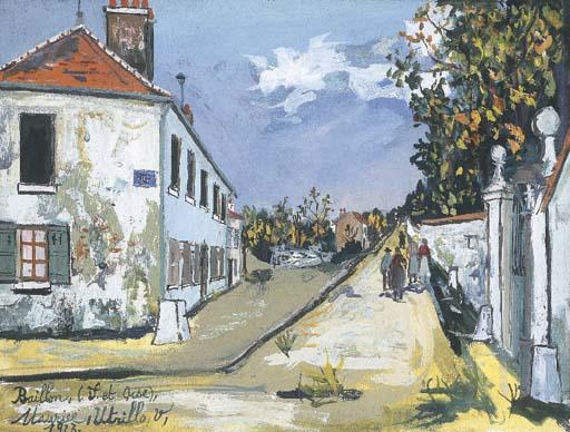 WikiOO.org - Encyclopedia of Fine Arts - Maľba, Artwork Maurice Utrillo - Street rising at Baillon