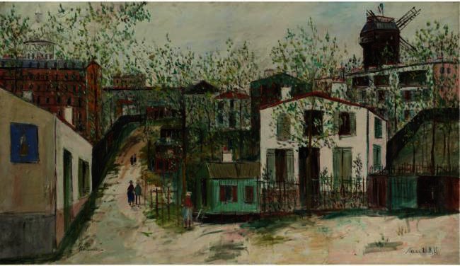WikiOO.org - Enciclopédia das Belas Artes - Pintura, Arte por Maurice Utrillo - Streets Of Montmartre 2