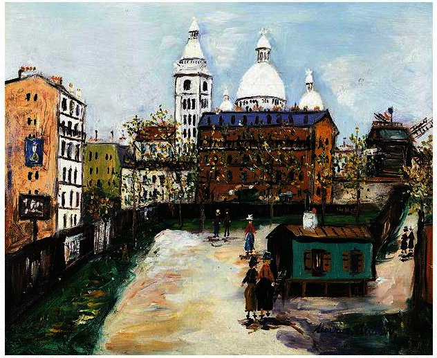 Wikoo.org - موسوعة الفنون الجميلة - اللوحة، العمل الفني Maurice Utrillo - Streets Of Montmartre 3