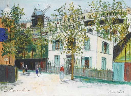 Wikioo.org - The Encyclopedia of Fine Arts - Painting, Artwork by Maurice Utrillo - Streets Of Montmartre