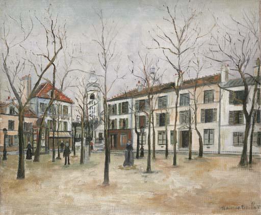 Wikioo.org - The Encyclopedia of Fine Arts - Painting, Artwork by Maurice Utrillo - Tertre Square at Montmartre