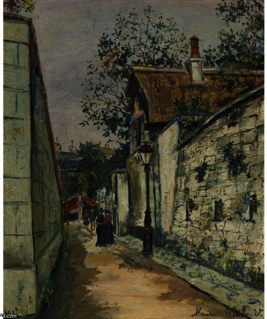 Wikioo.org - The Encyclopedia of Fine Arts - Painting, Artwork by Maurice Utrillo - Thatched Cottage of Henri IV. in Montmartre