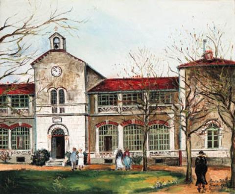 WikiOO.org - Encyclopedia of Fine Arts - Maľba, Artwork Maurice Utrillo - The Anse Hospital (Rhne)