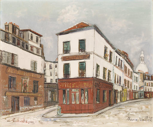 Wikoo.org - موسوعة الفنون الجميلة - اللوحة، العمل الفني Maurice Utrillo - The Consulate of Auvergne in Montmartre