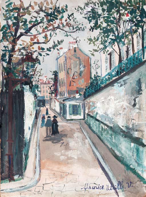 WikiOO.org - Encyclopedia of Fine Arts - Maleri, Artwork Maurice Utrillo - The Cortot street