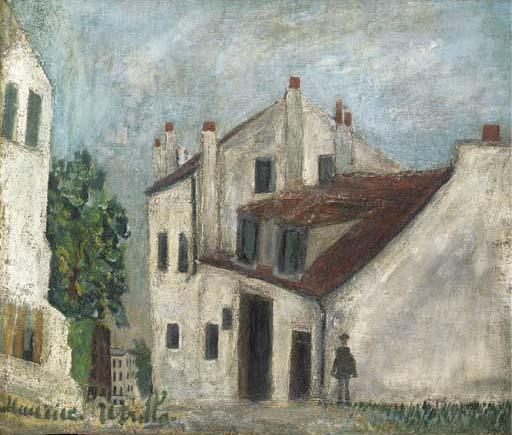 Wikioo.org - The Encyclopedia of Fine Arts - Painting, Artwork by Maurice Utrillo - The home of Mimi Pinson at Montmartre