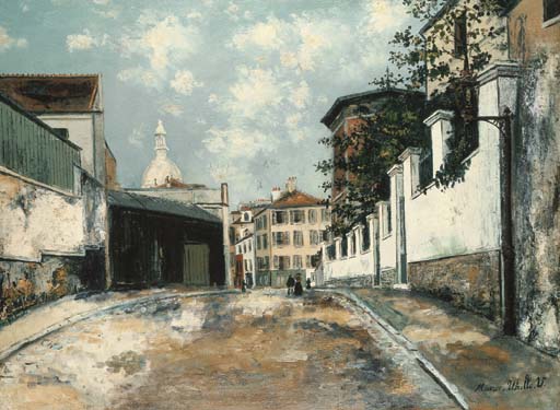 Wikioo.org - The Encyclopedia of Fine Arts - Painting, Artwork by Maurice Utrillo - The Norvins street in Montmartre