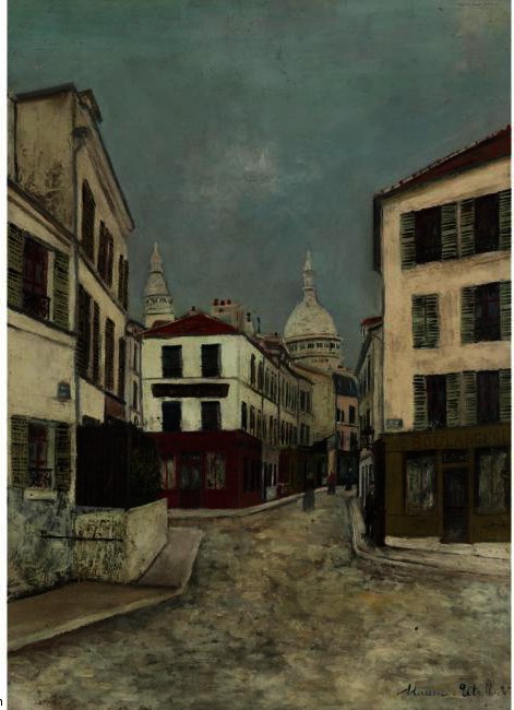 Wikoo.org - موسوعة الفنون الجميلة - اللوحة، العمل الفني Maurice Utrillo - The Rue Norvins at Montmartre 2