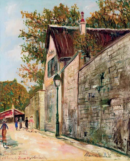 Wikioo.org - The Encyclopedia of Fine Arts - Painting, Artwork by Maurice Utrillo - The Saint Vincent street and the home of Henry IV in Montmartre