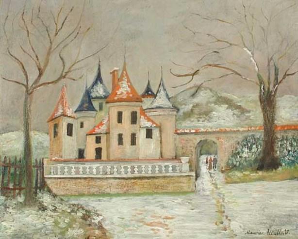 Wikioo.org - The Encyclopedia of Fine Arts - Painting, Artwork by Maurice Utrillo - The small castle in the snow