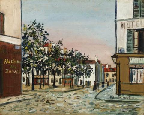 Wikioo.org - Bách khoa toàn thư về mỹ thuật - Vẽ tranh, Tác phẩm nghệ thuật Maurice Utrillo - The Tertre Square in Montmartre