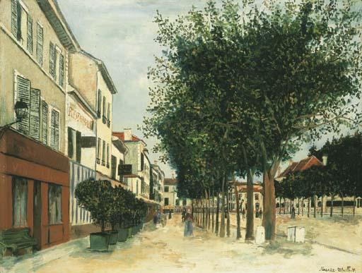 WikiOO.org - Encyclopedia of Fine Arts - Maleri, Artwork Maurice Utrillo - Village Square