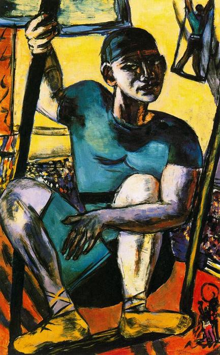 Wikioo.org - The Encyclopedia of Fine Arts - Painting, Artwork by Max Beckmann - Acrobat on the Trapeze
