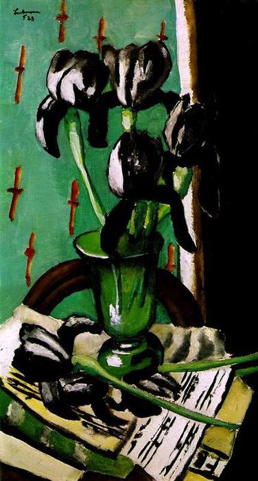 Wikioo.org - The Encyclopedia of Fine Arts - Painting, Artwork by Max Beckmann - Black Irises