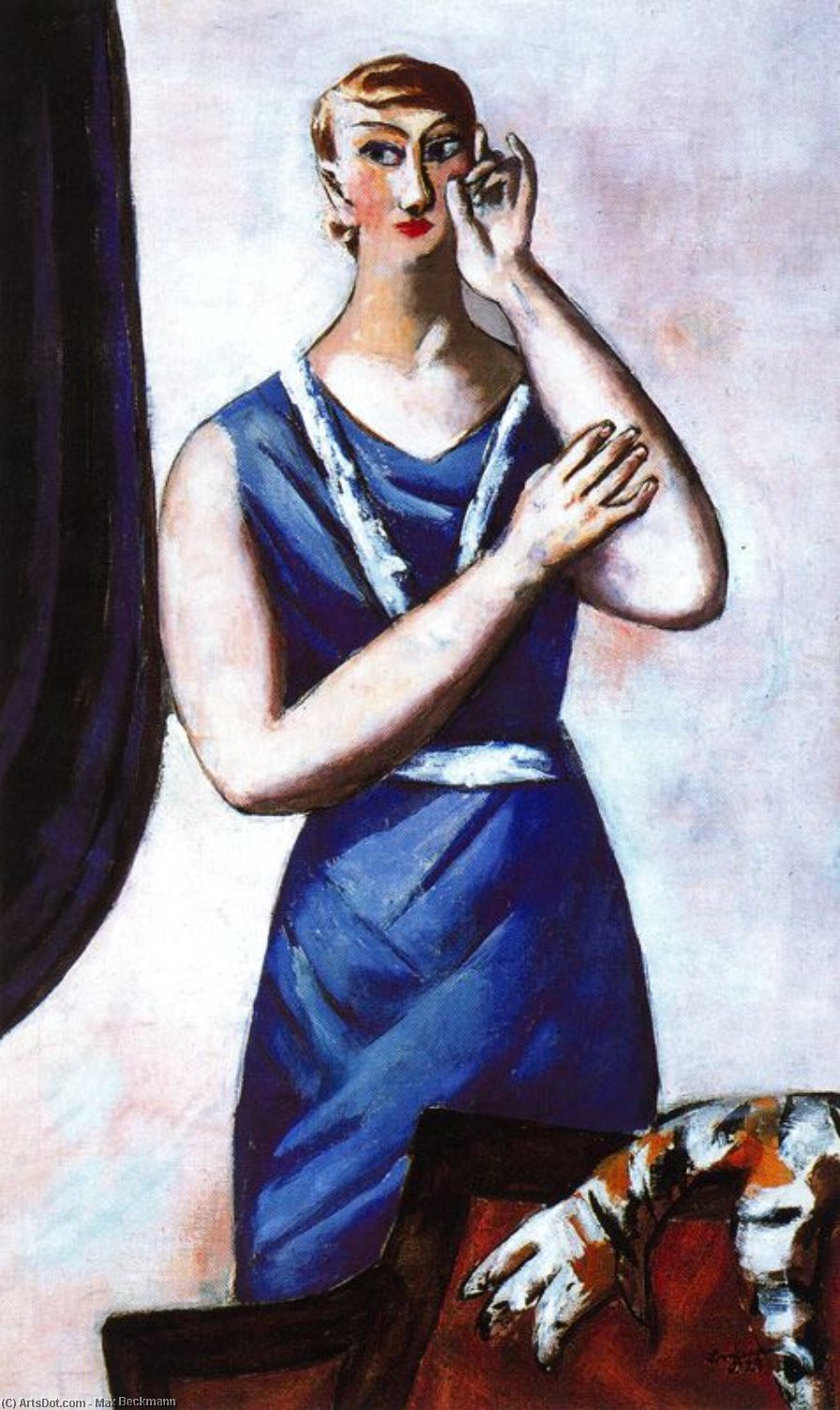 WikiOO.org - Encyclopedia of Fine Arts - Maľba, Artwork Max Beckmann - Portrait of Valentine Tessier