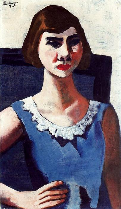Wikioo.org - The Encyclopedia of Fine Arts - Painting, Artwork by Max Beckmann - Quappi in Blue