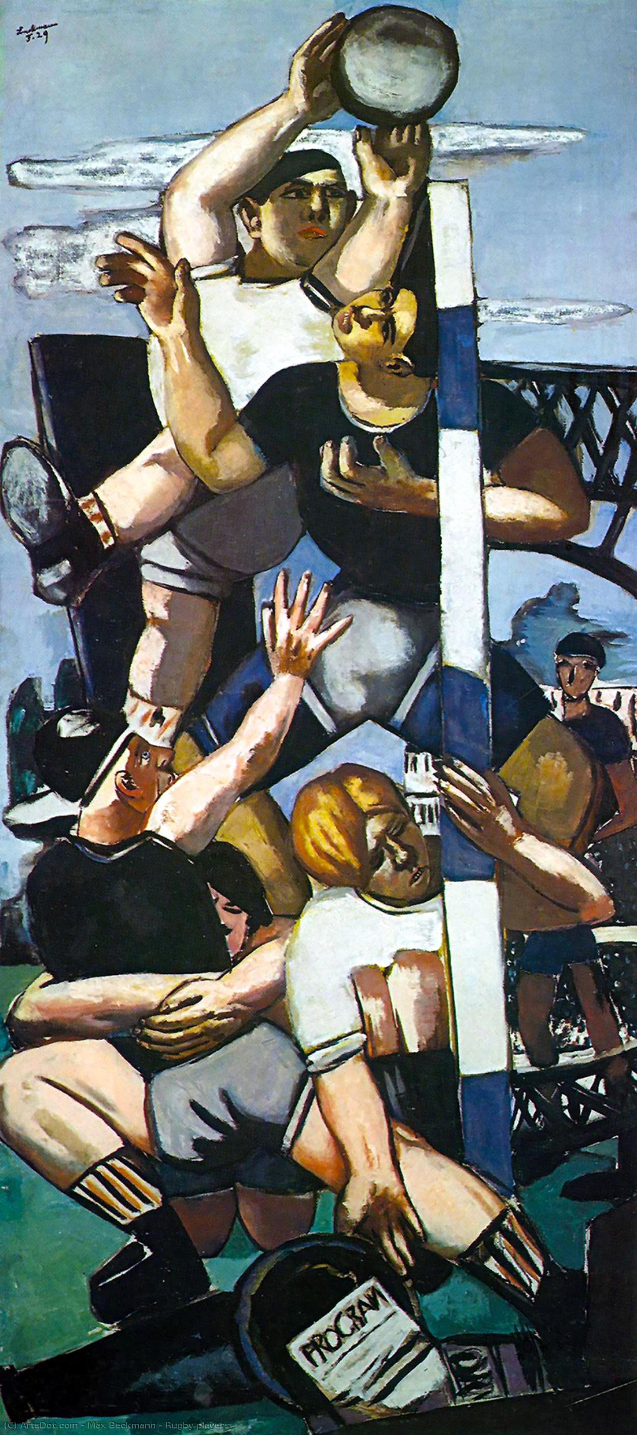 WikiOO.org - Encyclopedia of Fine Arts - Maalaus, taideteos Max Beckmann - Rugby players