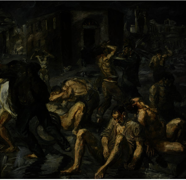 Wikoo.org - موسوعة الفنون الجميلة - اللوحة، العمل الفني Max Beckmann - Scene from the Destruction of Messina