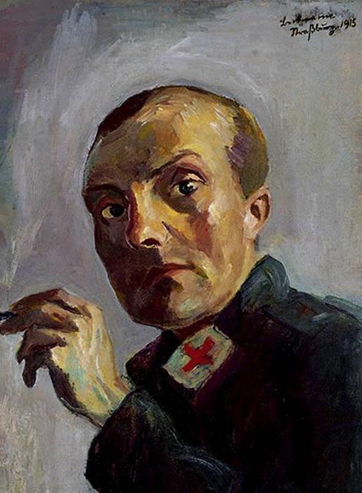WikiOO.org - Encyclopedia of Fine Arts - Målning, konstverk Max Beckmann - Self-Portrait as a sanitate