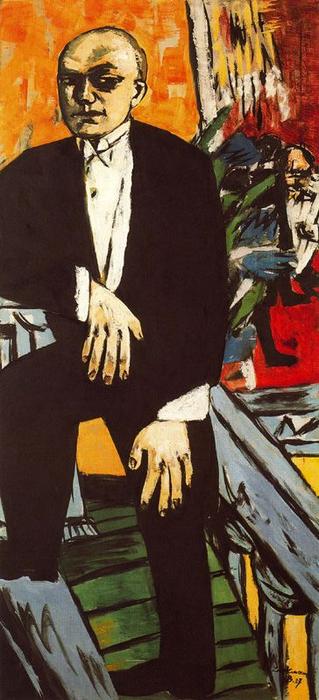 WikiOO.org - Encyclopedia of Fine Arts - Maľba, Artwork Max Beckmann - Self-Portrait in Tails