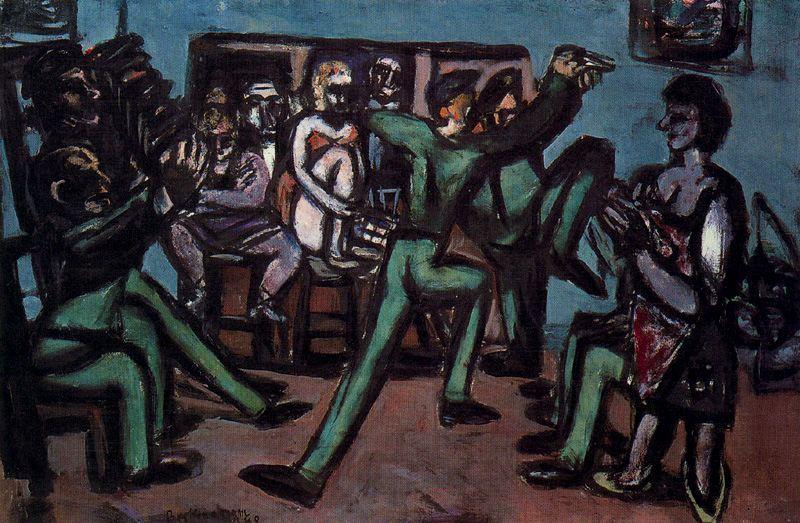 Wikioo.org - The Encyclopedia of Fine Arts - Painting, Artwork by Max Beckmann - Soldiers Bar