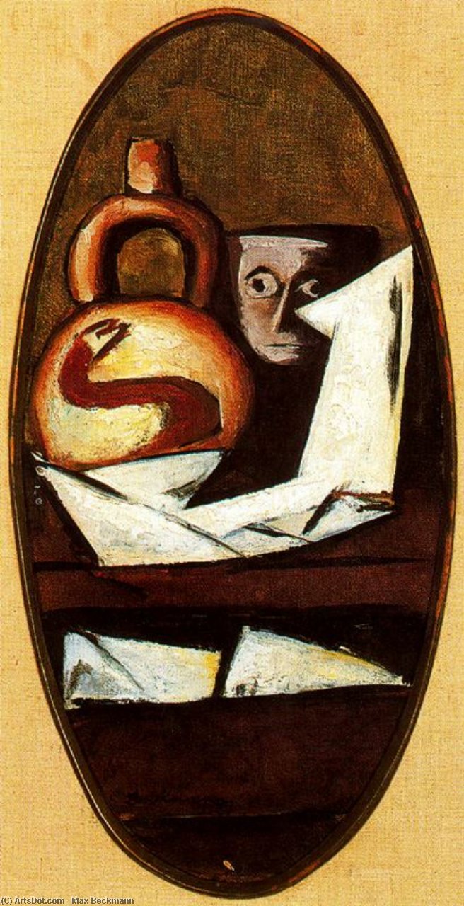 WikiOO.org - Енциклопедия за изящни изкуства - Живопис, Произведения на изкуството Max Beckmann - Still Life with Mexican Figure
