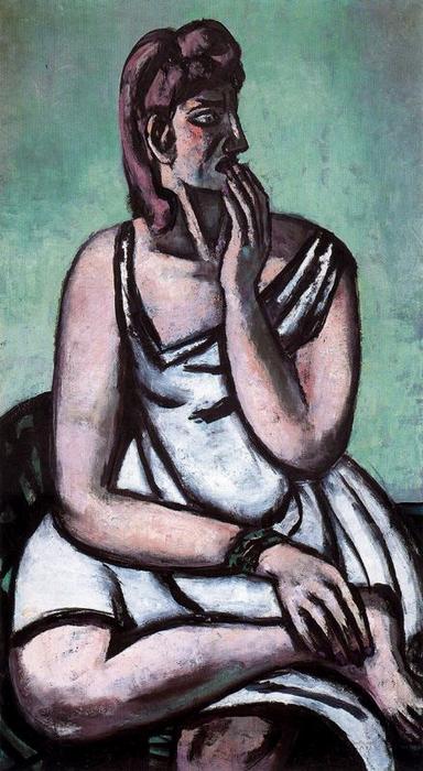 WikiOO.org - Encyclopedia of Fine Arts - Maalaus, taideteos Max Beckmann - The Frightened Woman