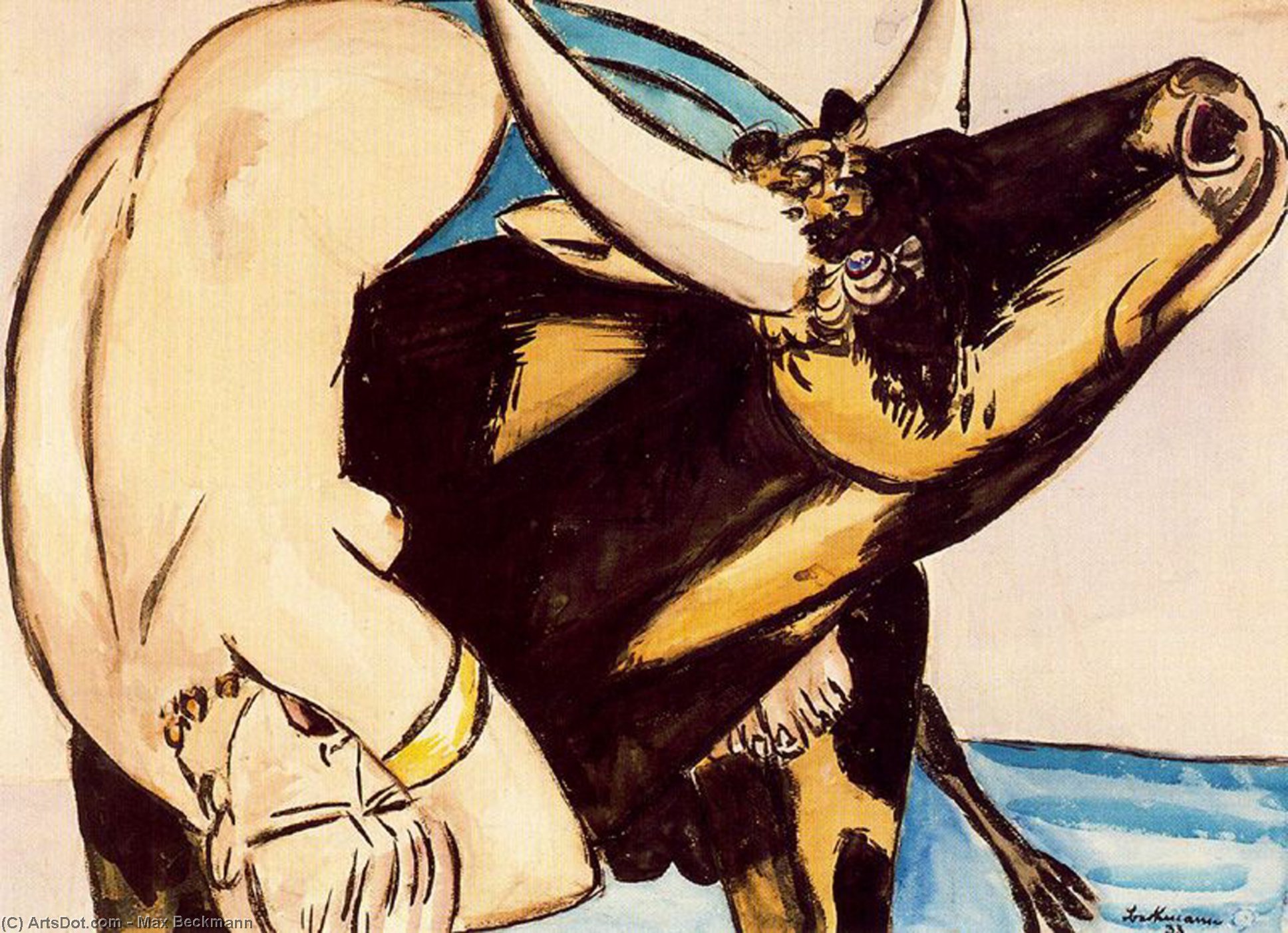 Wikioo.org - The Encyclopedia of Fine Arts - Painting, Artwork by Max Beckmann - The Rape of Europa