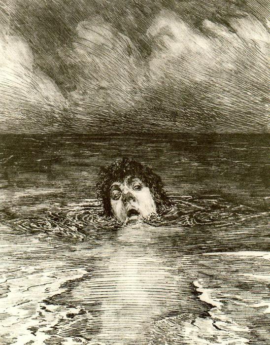 WikiOO.org – 美術百科全書 - 繪畫，作品 Max Klinger - 溺死