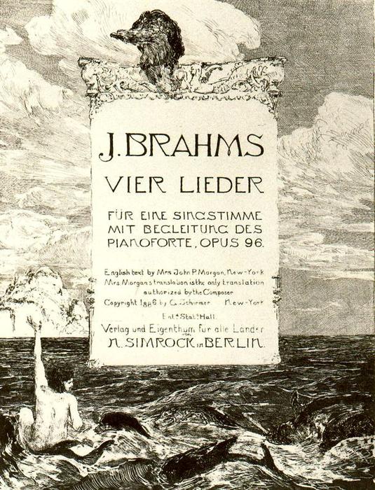 Wikioo.org - The Encyclopedia of Fine Arts - Painting, Artwork by Max Klinger - Title page of four songs by Brahms. Arion