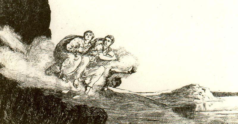WikiOO.org - Enciklopedija likovnih umjetnosti - Slikarstvo, umjetnička djela Max Klinger - Zephyr carrying his sisters